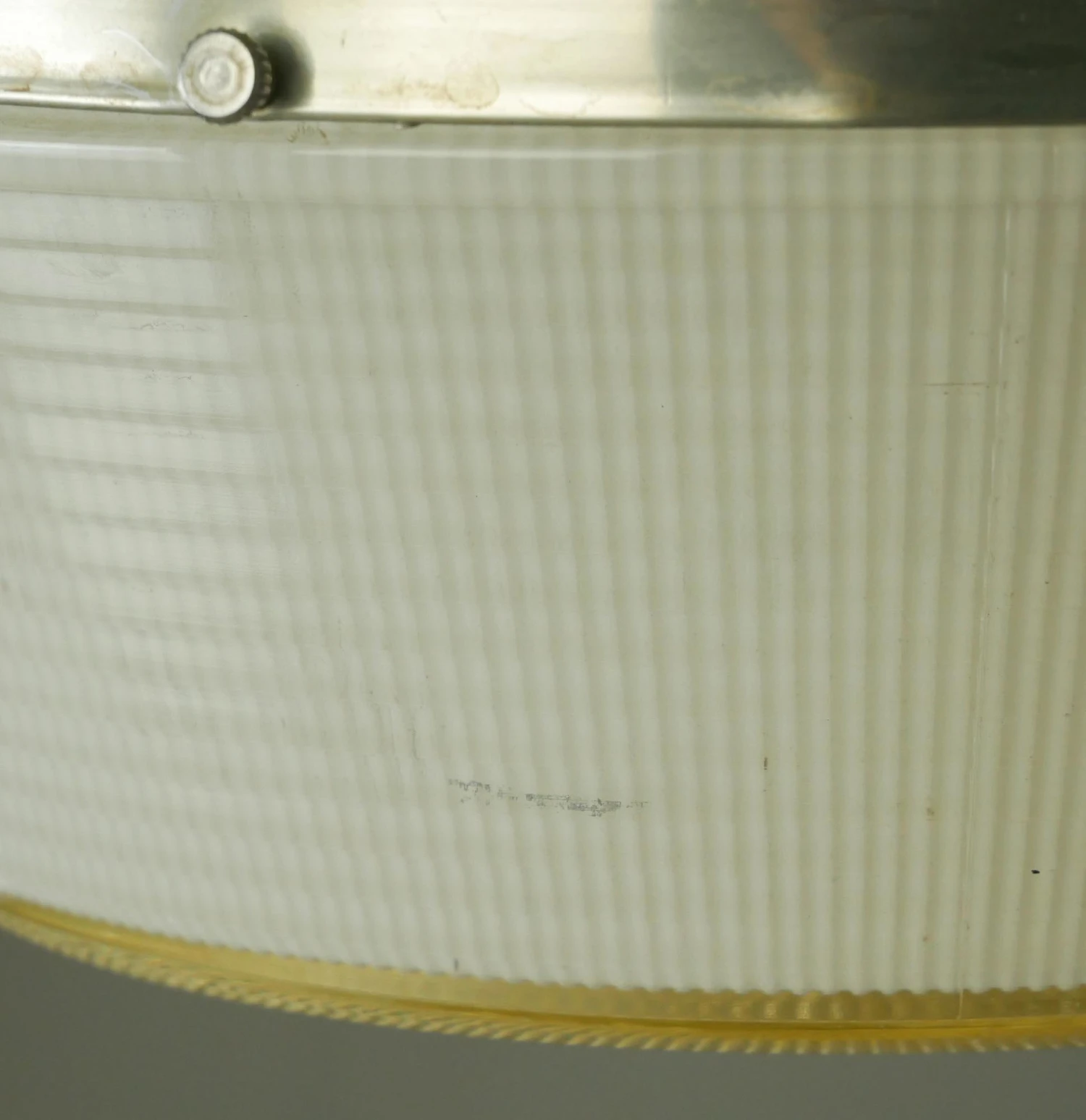 Vintage Mid Century Brushed Steel Prismatic Glass Flush Mount Light 7 Vintage Mid Century Brushed Steel Prismatic Glass Flush Mount Light - Image 5