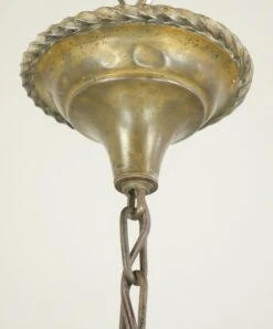 French Textured Glass Brass Frame Pendant Light 19 French Textured Glass Brass Frame Pendant Light -OGT Sale Store q287537 05