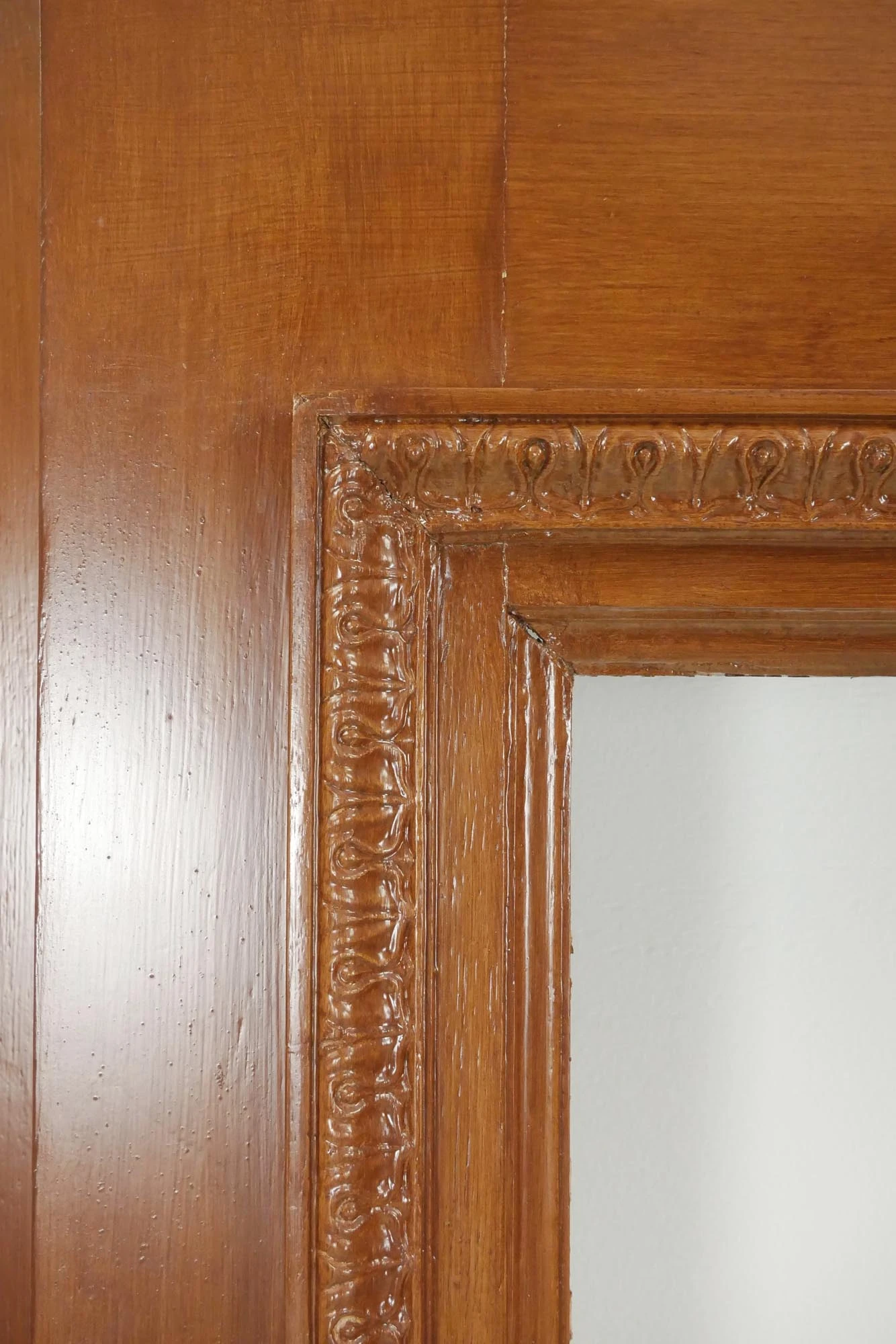 Antique Victorian Full Size Wooden Mantel With Mirror 9 Antique Victorian Full Size Wooden Mantel With Mirror - Image 7