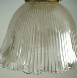Vintage 7.5 In. Holophane Glass Brass Semi Flush Mount Light 14 Vintage 7.5 In. Holophane Glass Brass Semi Flush Mount Light -OGT Sale Store q287561 05