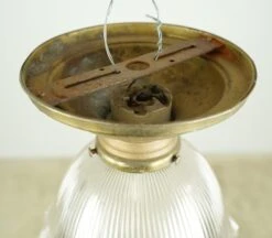 Vintage 7.5 In. Holophane Glass Brass Semi Flush Mount Light 17 Vintage 7.5 In. Holophane Glass Brass Semi Flush Mount Light -OGT Sale Store q287561 08