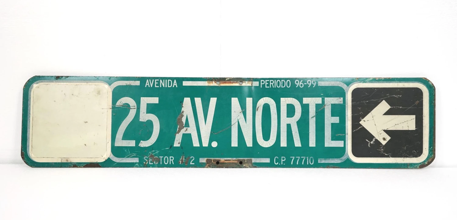 Vintage Spanish Steel Double Sided 25 Ave. North Street Sign 6 Vintage Spanish Steel Double Sided 25 Ave. North Street Sign - Image 4