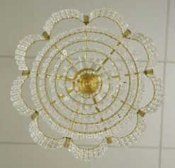 Vintage Cascading Crystal Polished Brass Basket Chandelier -OGT Sale Store q287602 10