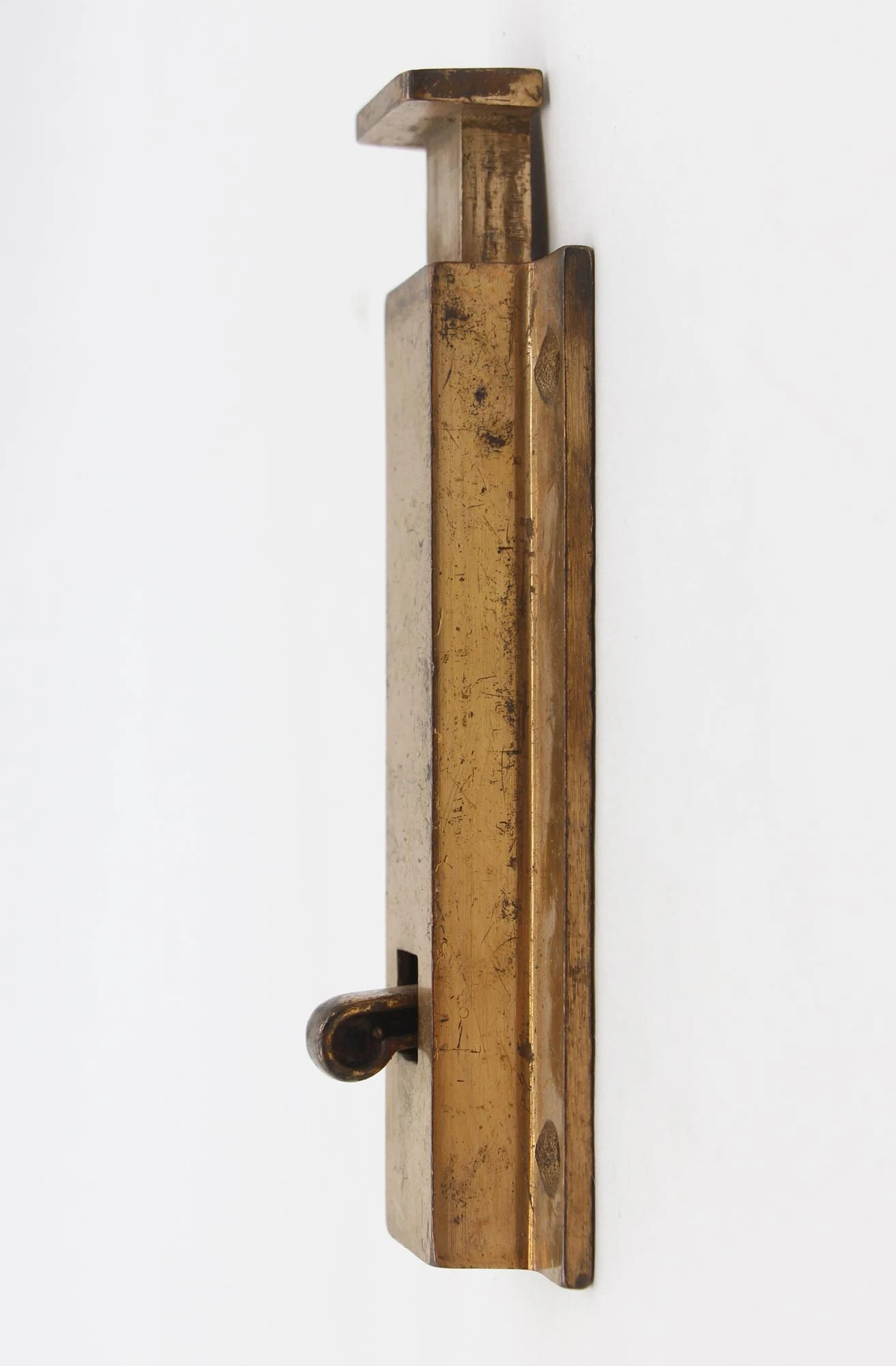 Vintage 6.25 In. Brass Plated Steel Spring Door Floor Bolt 6 Vintage 6.25 In. Brass Plated Steel Spring Door Floor Bolt - Image 4