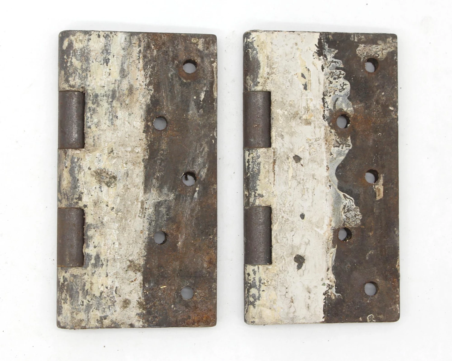 Pair Of Vintage 5.5 X 5.375 In. Cast Iron Butt Door Hinges 6 Pair Of Vintage 5.5 X 5.375 In. Cast Iron Butt Door Hinges - Image 4