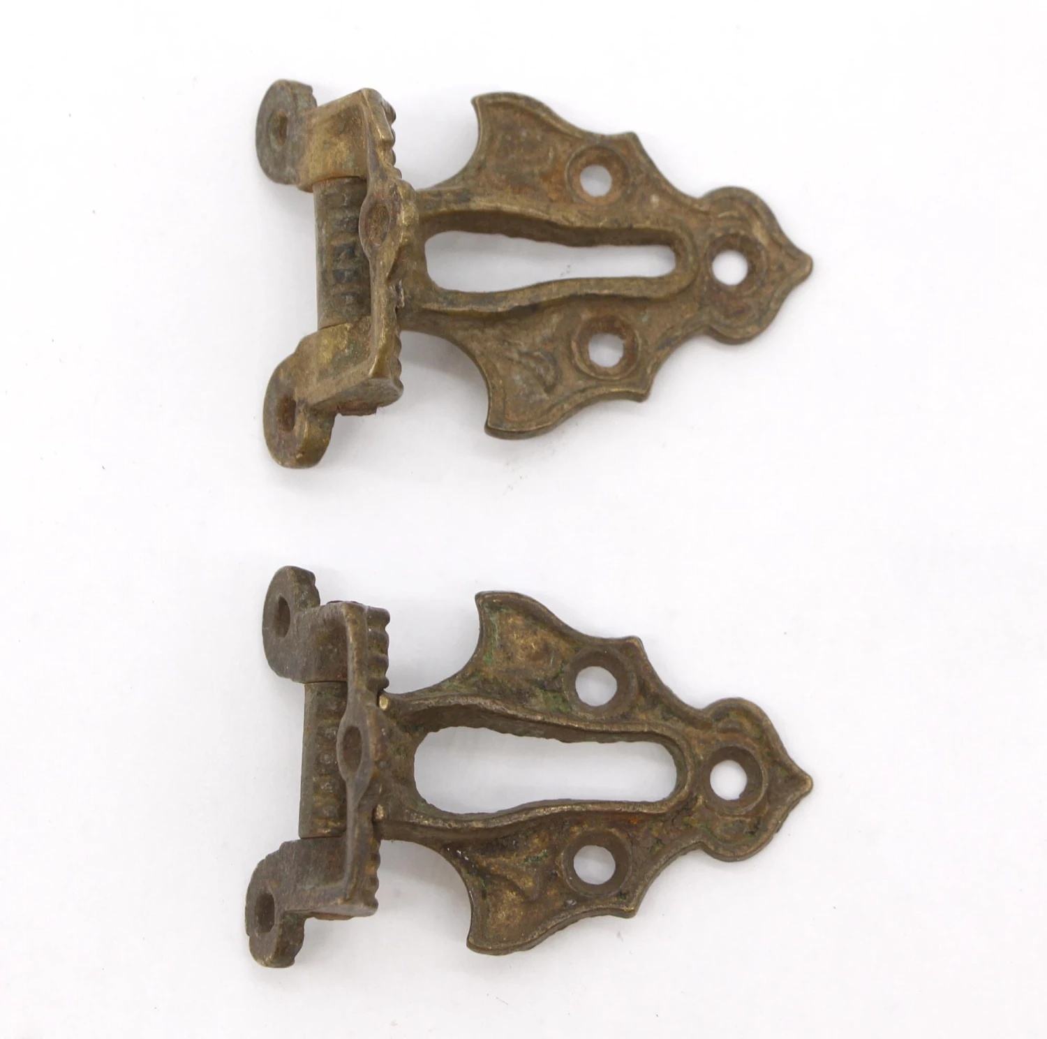 Pair Of Victorian 3.25 In. Bronze Ice Box Hinges 6 Pair Of Victorian 3.25 In. Bronze Ice Box Hinges - Image 4