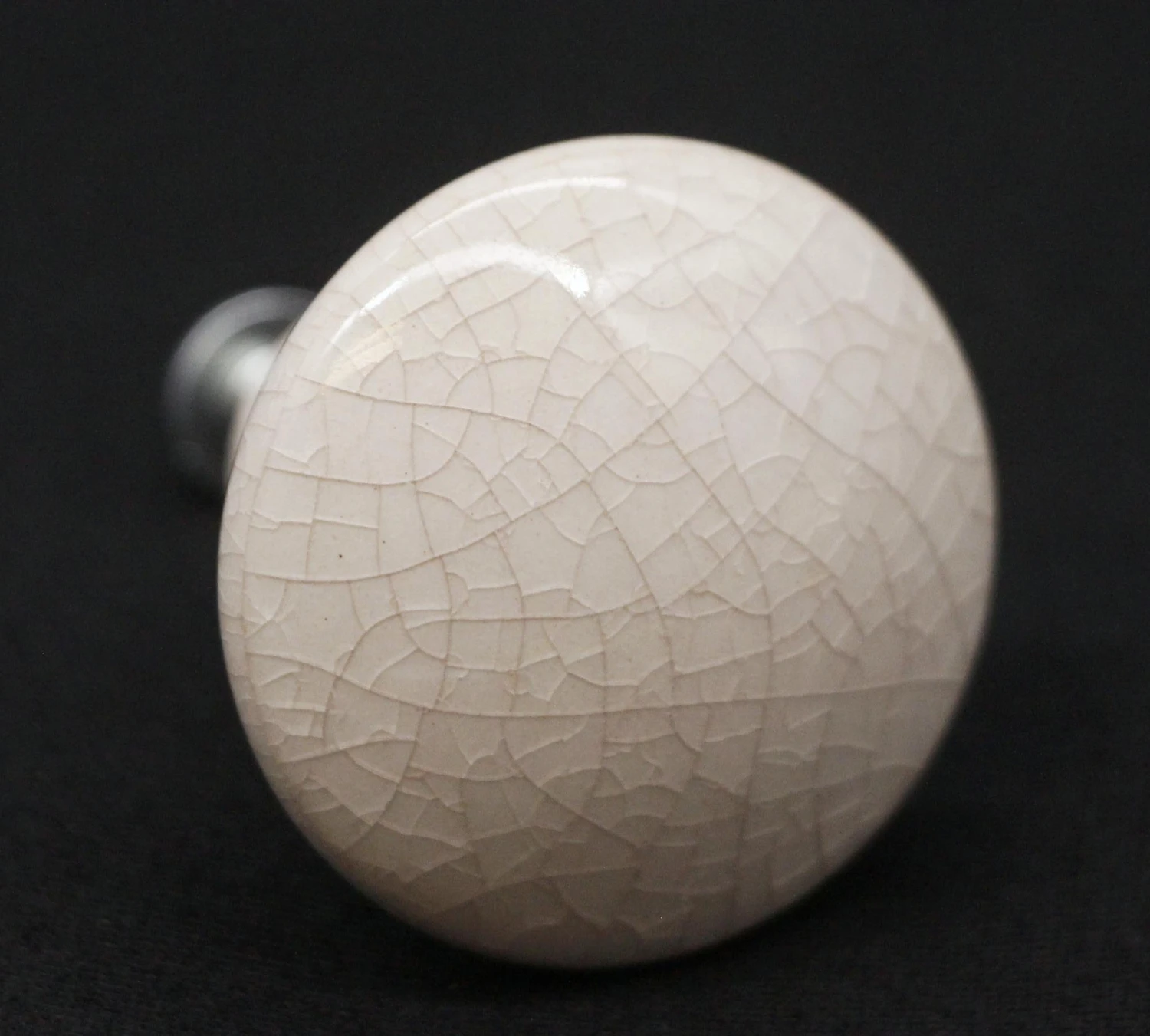 Set Of 1.25 In. Crackled Off White Ceramic Cabinet Drawer Knobs 6 Set Of 1.25 In. Crackled Off White Ceramic Cabinet Drawer Knobs - Image 4