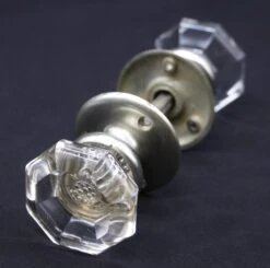 Vintage Clear Glass Octagon Passage Door Knob Set 12 Vintage Clear Glass Octagon Passage Door Knob Set -OGT Sale Store q287691 04