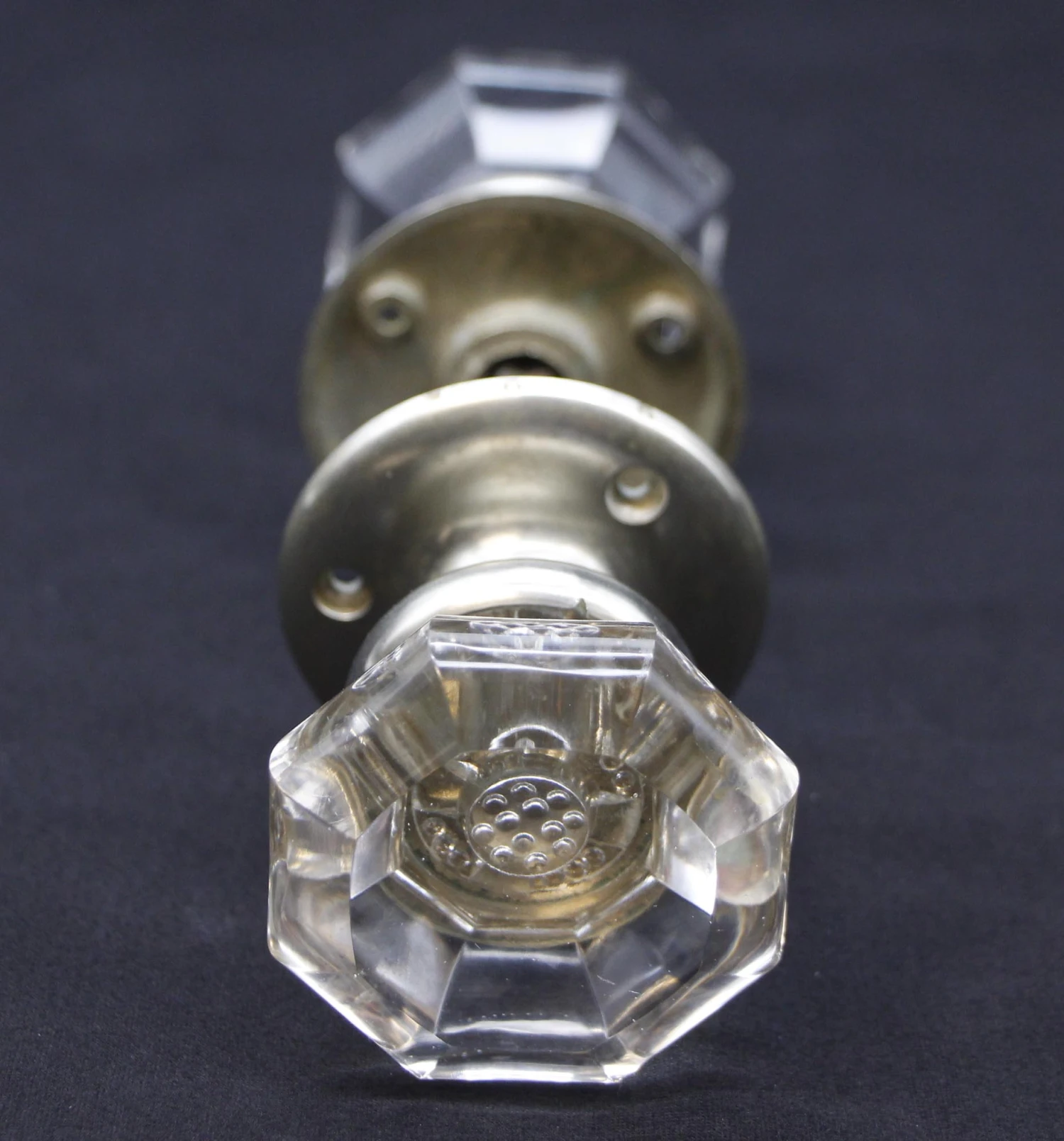 Vintage Clear Glass Octagon Passage Door Knob Set 7 Vintage Clear Glass Octagon Passage Door Knob Set - Image 5