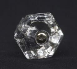 Set Of 4 Vintage 1.5 In. Hexagon Clear Glass Cabinet Drawer Knobs 12 Set Of 4 Vintage 1.5 In. Hexagon Clear Glass Cabinet Drawer Knobs -OGT Sale Store q287696 05