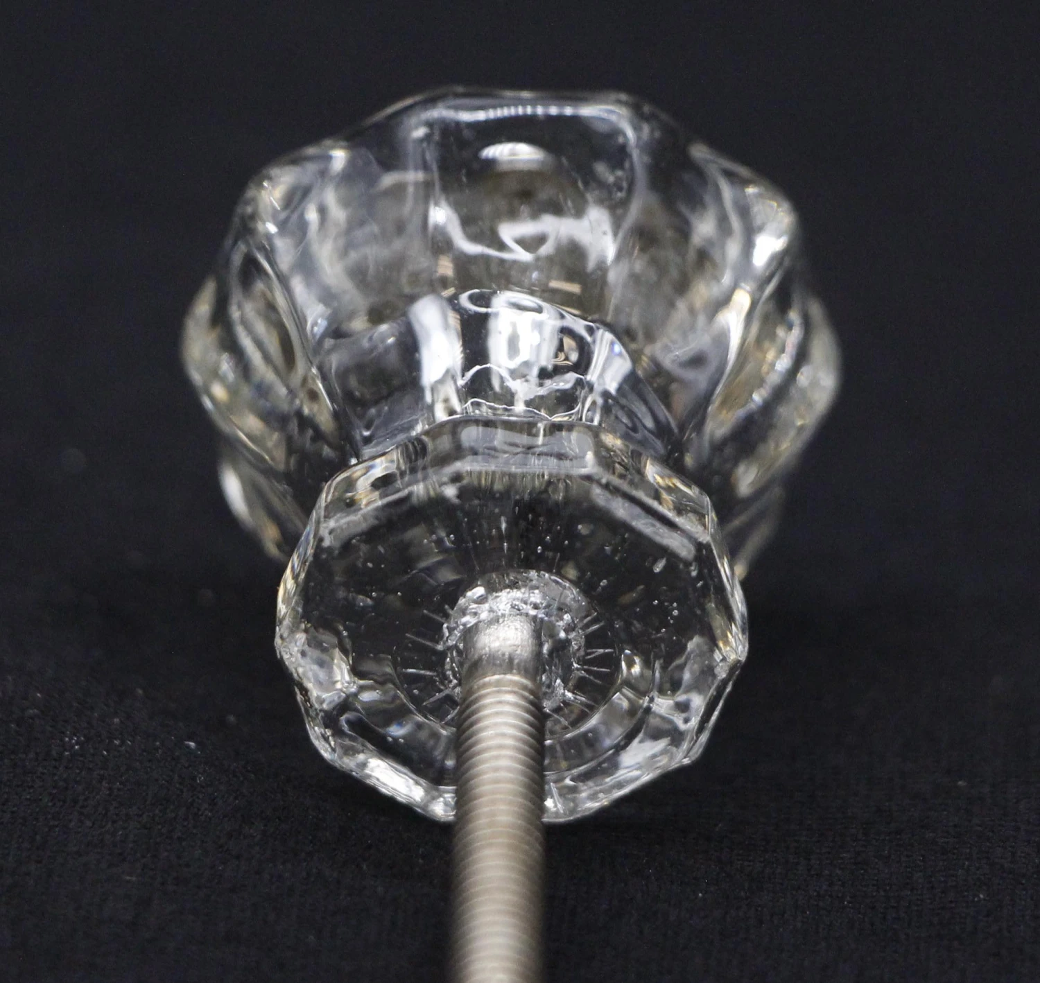 Vintage 1.125 In. Clear Fluted Glass Cabinet Drawer Knob 6 Vintage 1.125 In. Clear Fluted Glass Cabinet Drawer Knob - Image 4