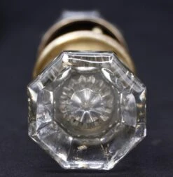 Vintage Octagon Glass Passage Door Knob Set With Brass Rosettes 12 Vintage Octagon Glass Passage Door Knob Set With Brass Rosettes -OGT Sale Store q287705 05