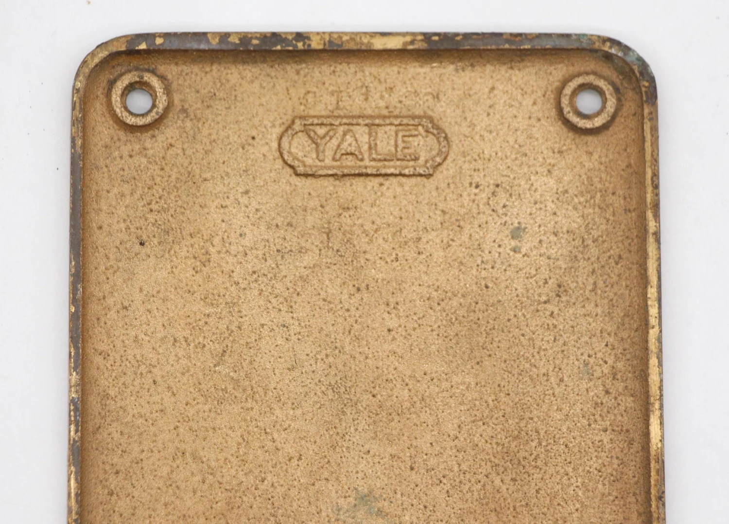 Vintage 16 In. Brass Yale & Towne Door Push Plate 6 Vintage 16 In. Brass Yale & Towne Door Push Plate - Image 4