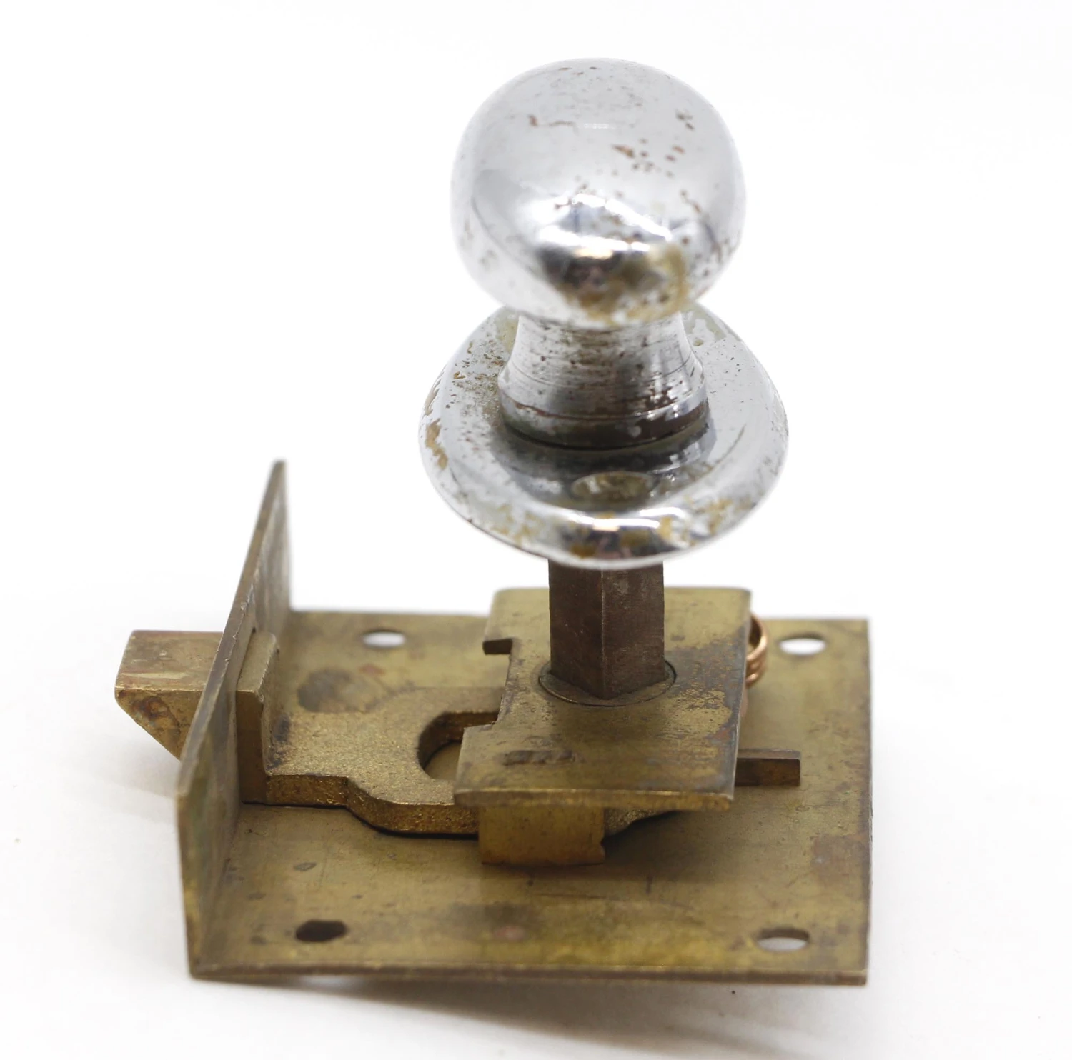 Reclaimed Nickeled Brass Complete Cabinet Latch Set 12 Reclaimed Nickeled Brass Complete Cabinet Latch Set - Image 10