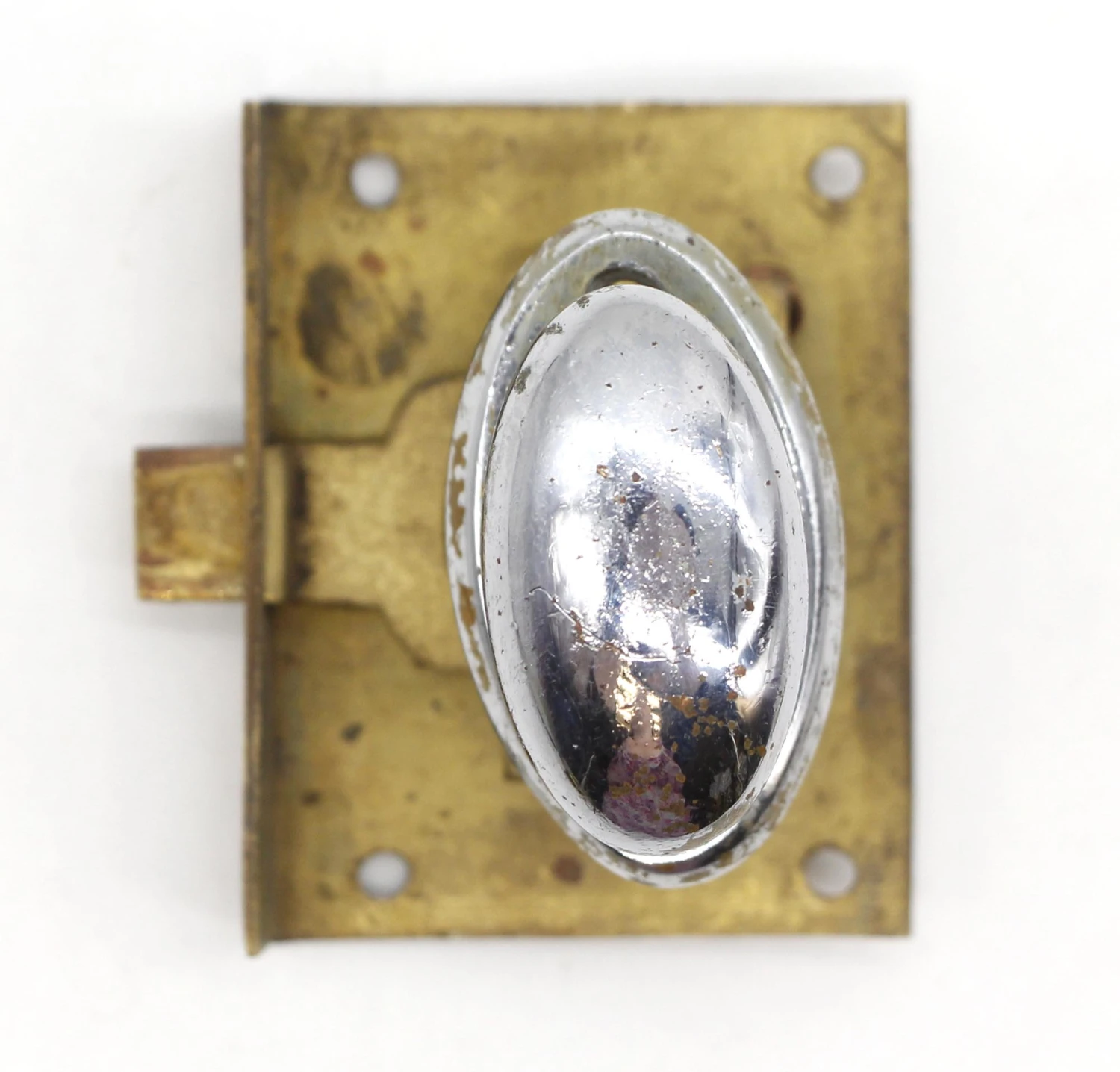 Reclaimed Nickeled Brass Complete Cabinet Latch Set 13 Reclaimed Nickeled Brass Complete Cabinet Latch Set - Image 11