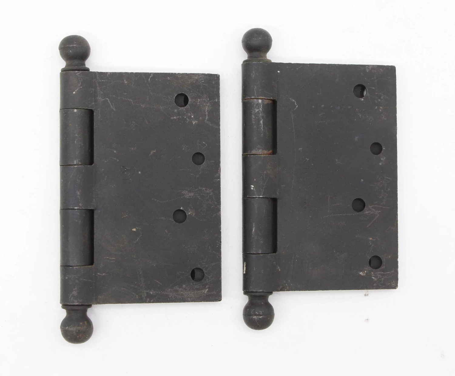 Pair Of Vintage 5 X 4 Black Steel Butt Door Hinges 6 Pair Of Vintage 5 X 4 Black Steel Butt Door Hinges - Image 4