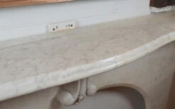 Antique Victorian White Marble Arched Fireplace Mantel 27 Antique Victorian White Marble Arched Fireplace Mantel -OGT Sale Store q287765 12