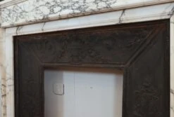 Louis XVI White & Gray Veined Marble Fireplace Mantel 21 Louis XVI White & Gray Veined Marble Fireplace Mantel -OGT Sale Store q287775 04