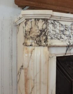 Louis XVI White & Gray Veined Marble Fireplace Mantel 27 Louis XVI White & Gray Veined Marble Fireplace Mantel -OGT Sale Store q287775 10