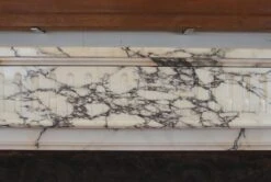 Louis XVI White & Gray Veined Marble Fireplace Mantel 30 Louis XVI White & Gray Veined Marble Fireplace Mantel -OGT Sale Store q287775 13
