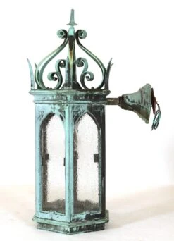 Pair Of 19th Century Gothic Bronze Verdigris Lantern Sconces 20 Pair Of 19th Century Gothic Bronze Verdigris Lantern Sconces -OGT Sale Store q287787 04