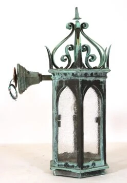 Pair Of 19th Century Gothic Bronze Verdigris Lantern Sconces 21 Pair Of 19th Century Gothic Bronze Verdigris Lantern Sconces -OGT Sale Store q287787 05