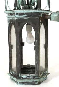Pair Of 19th Century Gothic Bronze Verdigris Lantern Sconces 25 Pair Of 19th Century Gothic Bronze Verdigris Lantern Sconces -OGT Sale Store q287787 09