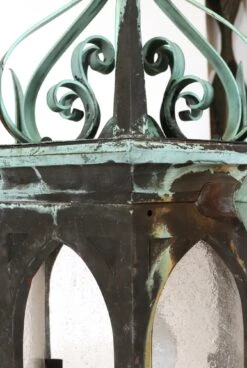 Pair Of 19th Century Gothic Bronze Verdigris Lantern Sconces 29 Pair Of 19th Century Gothic Bronze Verdigris Lantern Sconces -OGT Sale Store q287787 13