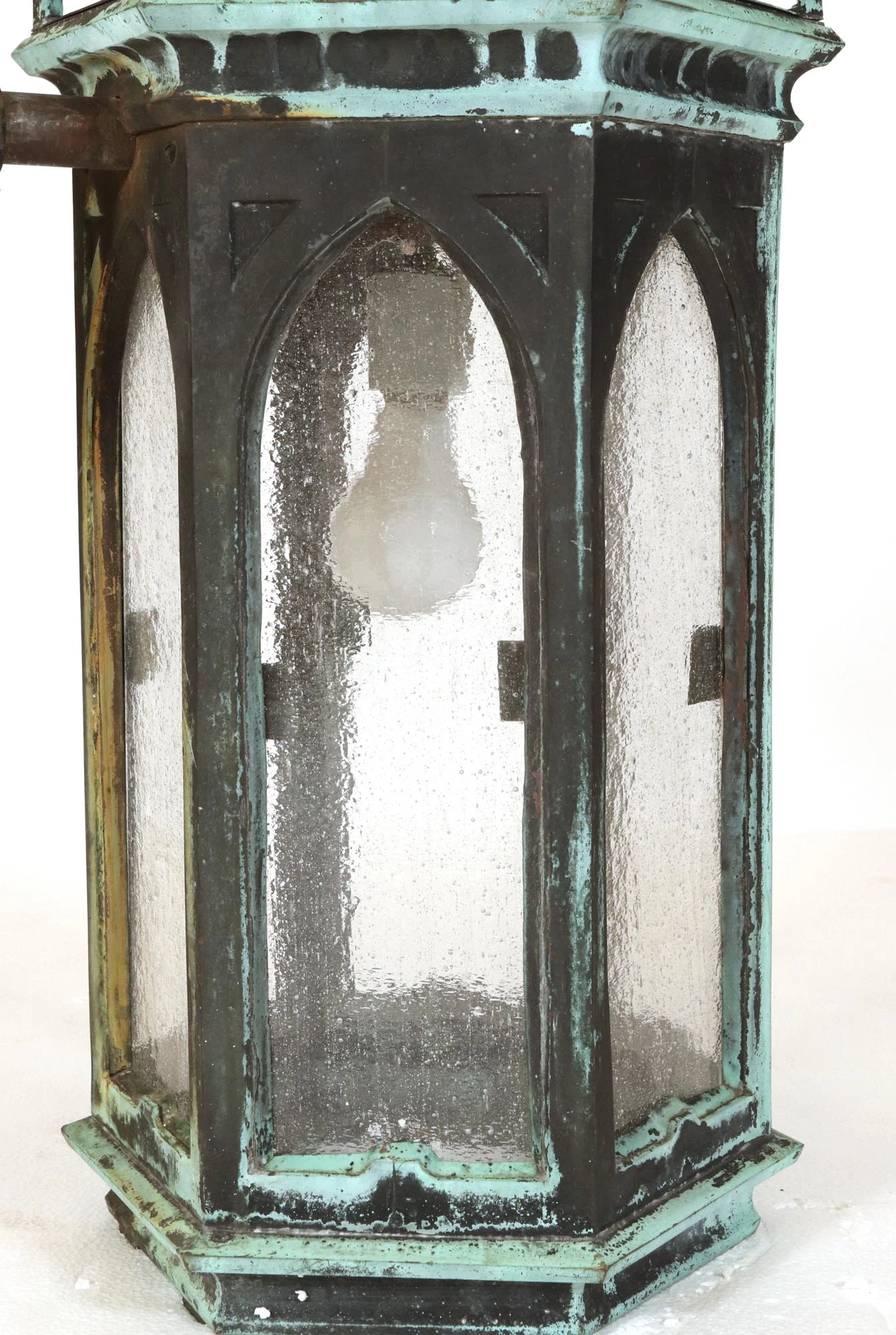 Pair Of 19th Century Gothic Bronze Verdigris Lantern Sconces 16 Pair Of 19th Century Gothic Bronze Verdigris Lantern Sconces - Image 14