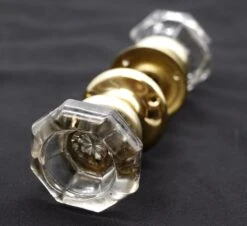 Vintage Octagon Glass Bullet Passage Door Knob Set -OGT Sale Store q287816 04