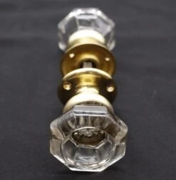 Vintage Octagon Glass Bullet Passage Door Knob Set -OGT Sale Store q287816 05