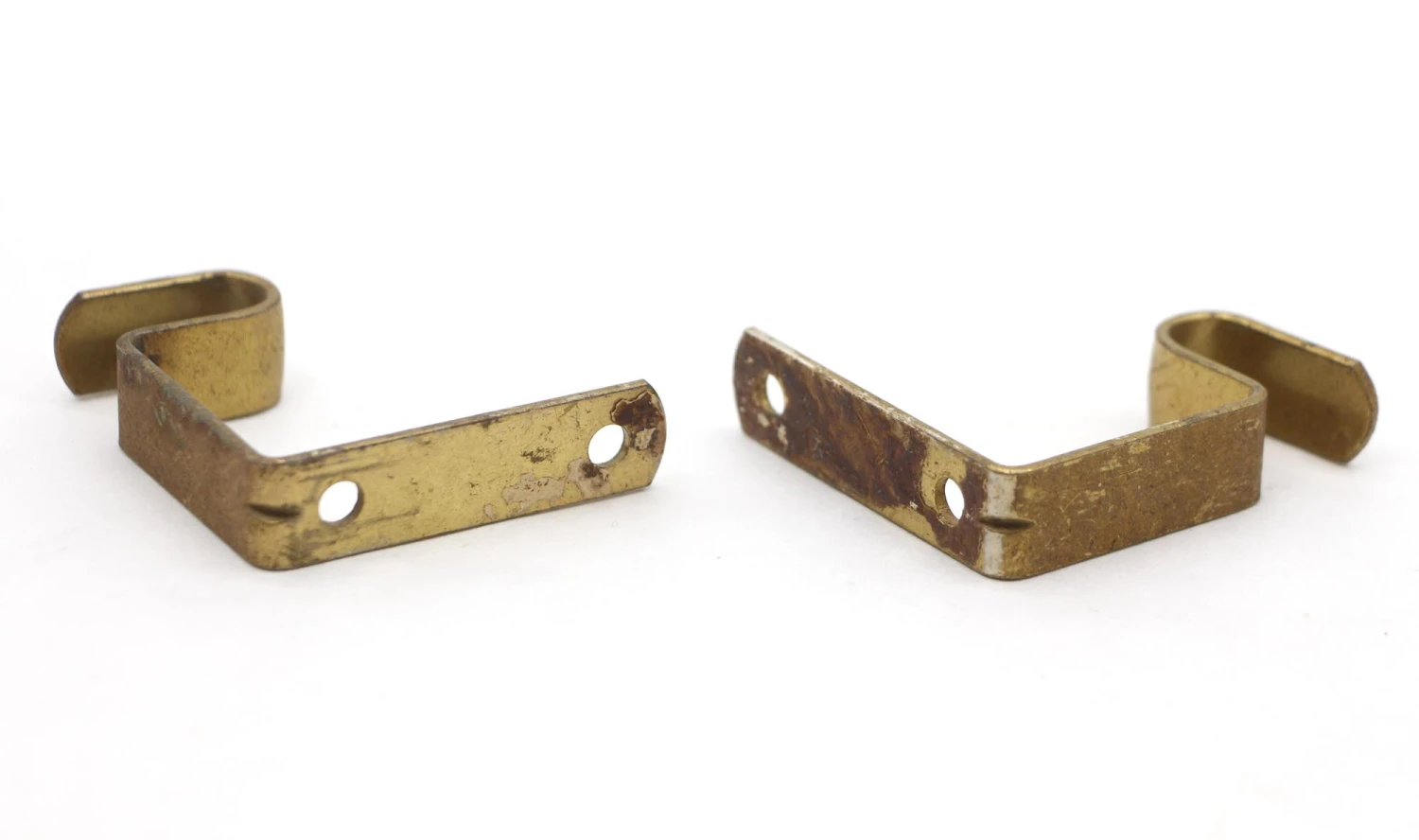 Vintage 2.125 In. Brass Steel Curtain Rod Brackets 6 Vintage 2.125 In. Brass Steel Curtain Rod Brackets - Image 4