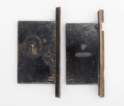 Pair Of 1880s Cast Iron Corbin Pocket Double Door Locks 13 Pair Of 1880s Cast Iron Corbin Pocket Double Door Locks -OGT Sale Store q287858 06