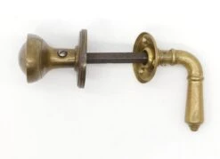 Vintage Oval Brass Knob & Lever Passage Door Knob Set 12 Vintage Oval Brass Knob & Lever Passage Door Knob Set -OGT Sale Store q287859 04