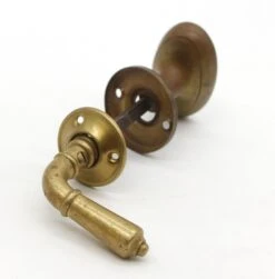 Vintage Oval Brass Knob & Lever Passage Door Knob Set 14 Vintage Oval Brass Knob & Lever Passage Door Knob Set -OGT Sale Store q287859 06