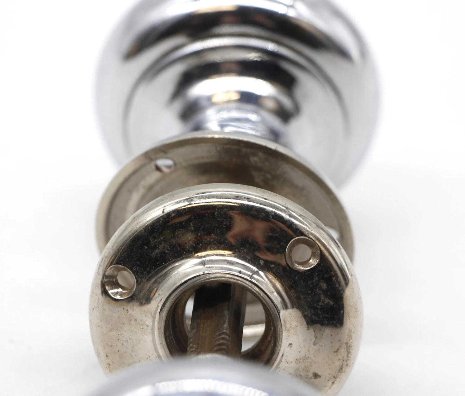 Vintage Polished Nickel Brass Passage Classic Door Knob Set 8 Vintage Polished Nickel Brass Passage Classic Door Knob Set - Image 6