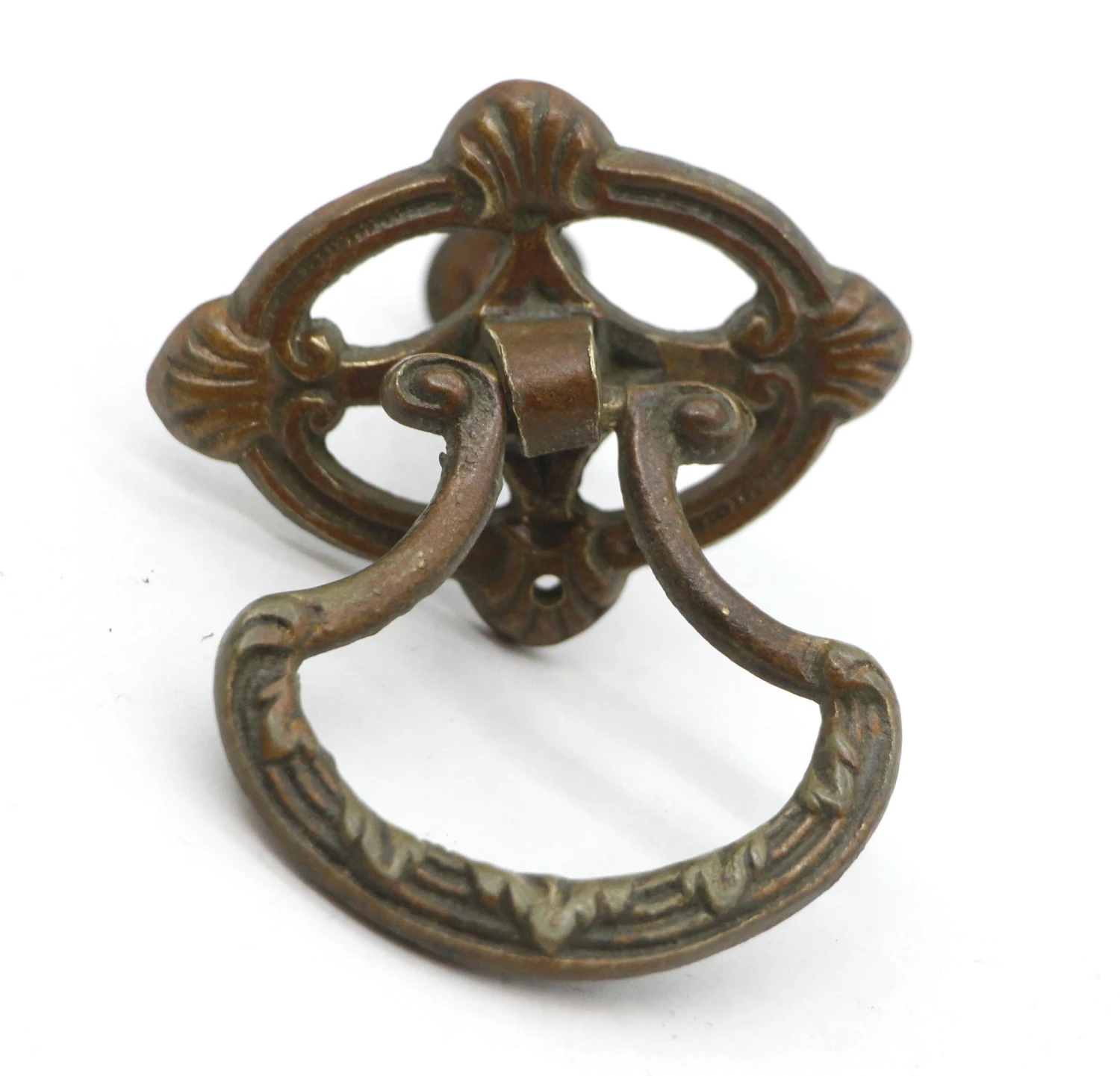 Pair Of 2.25 In. Art Deco Drop Ring Brass Drawer Pulls 6 Pair Of 2.25 In. Art Deco Drop Ring Brass Drawer Pulls - Image 4