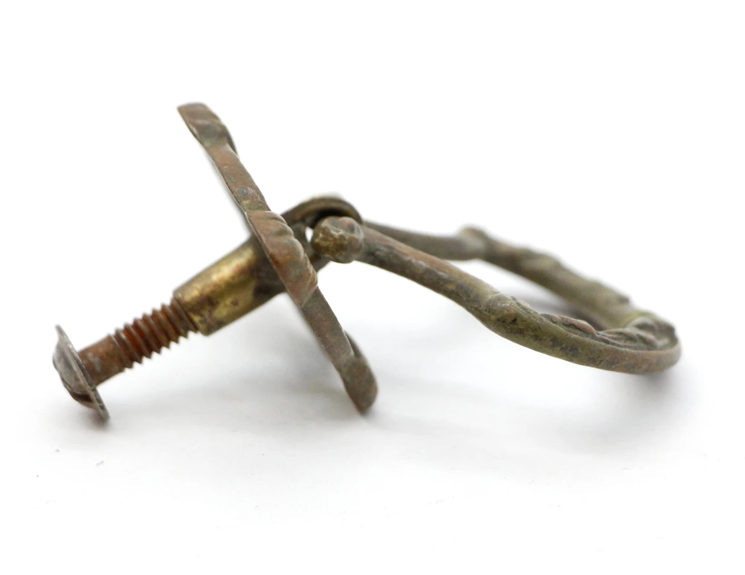 Pair Of 2.25 In. Art Deco Drop Ring Brass Drawer Pulls 7 Pair Of 2.25 In. Art Deco Drop Ring Brass Drawer Pulls - Image 5