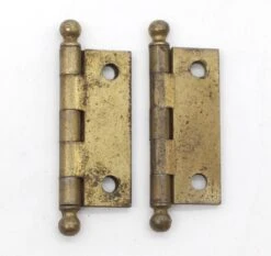 Pair Of Vintage 2 X 1.5 In. Brass Over Steel Cabinet Hinges 9 Pair Of Vintage 2 X 1.5 In. Brass Over Steel Cabinet Hinges -OGT Sale Store q287903 04