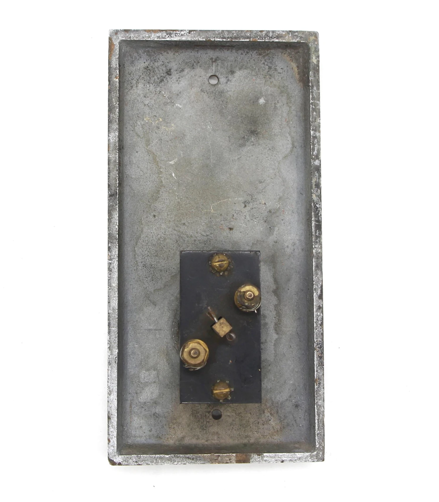 Reclaimed Nickeled Brass Bottom Floor Elevator Plate 7 Reclaimed Nickeled Brass Bottom Floor Elevator Plate - Image 5