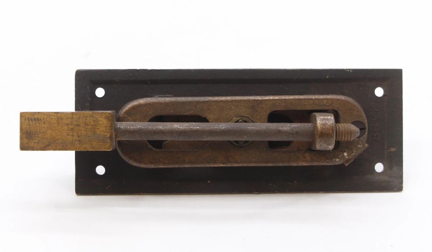 Reclaimed 6 In. Japanned Brass Flush Mount Door Bolt 7 Reclaimed 6 In. Japanned Brass Flush Mount Door Bolt - Image 5