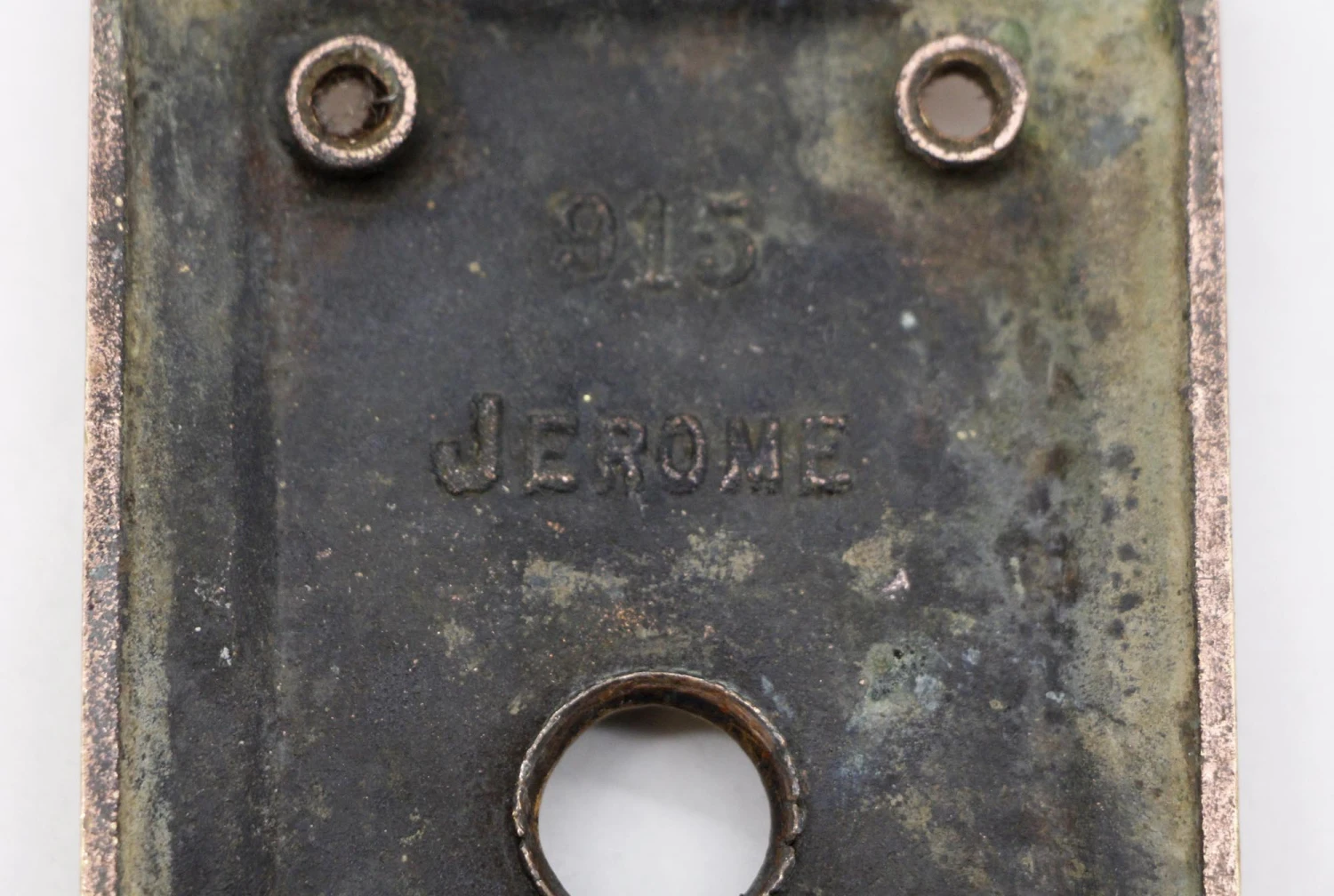 Antique 9 In. Brass Russell & Erwin Empire Passage Door Back Plate 7 Antique 9 In. Brass Russell & Erwin Empire Passage Door Back Plate - Image 5