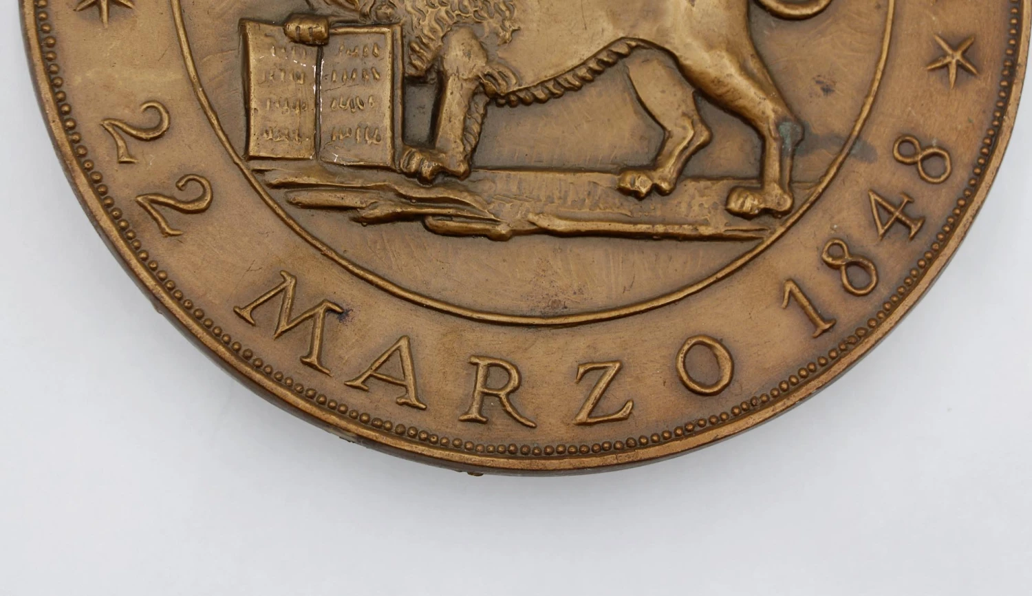 Republic Of San Marco 5 Lire Brass 9.25 In. Plaque 8 Republic Of San Marco 5 Lire Brass 9.25 In. Plaque - Image 6