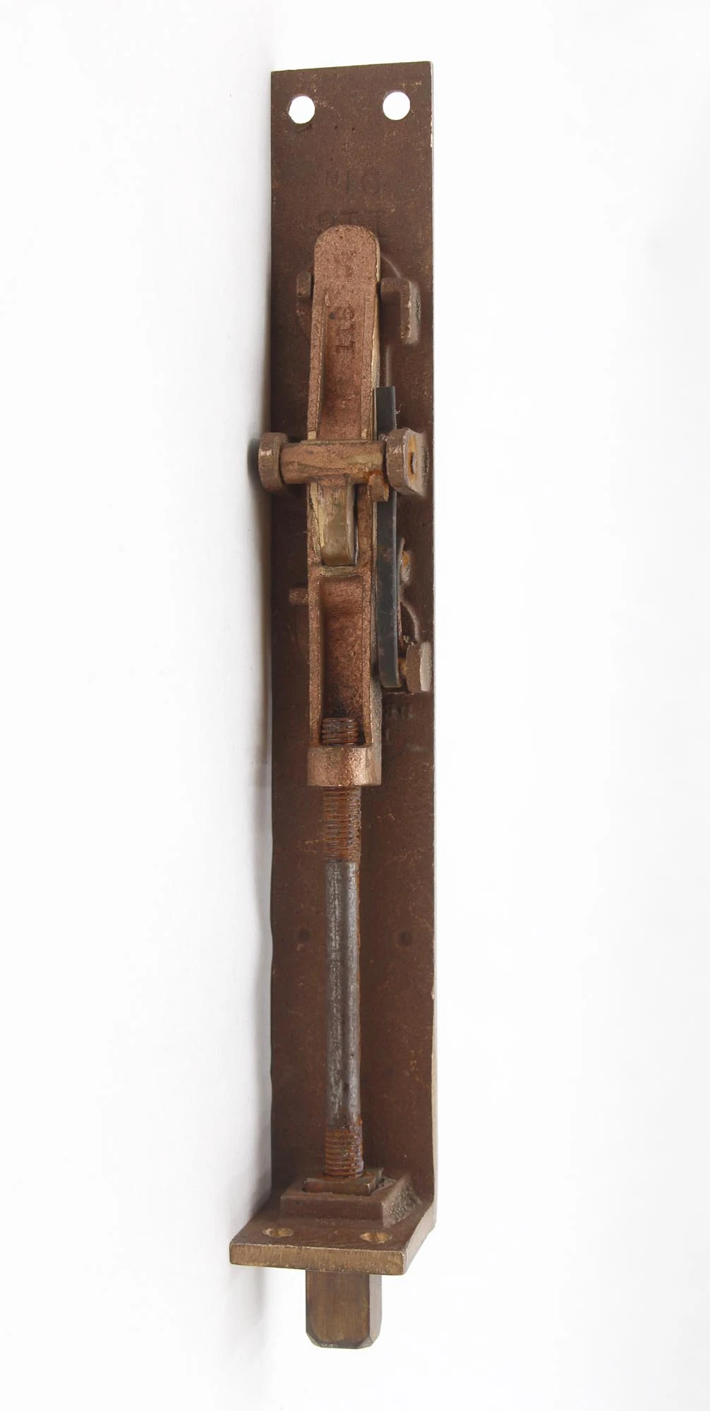 Old New Stock Brass 9 In. Flush Mount Floor Bolt 7 Old New Stock Brass 9 In. Flush Mount Floor Bolt - Image 5