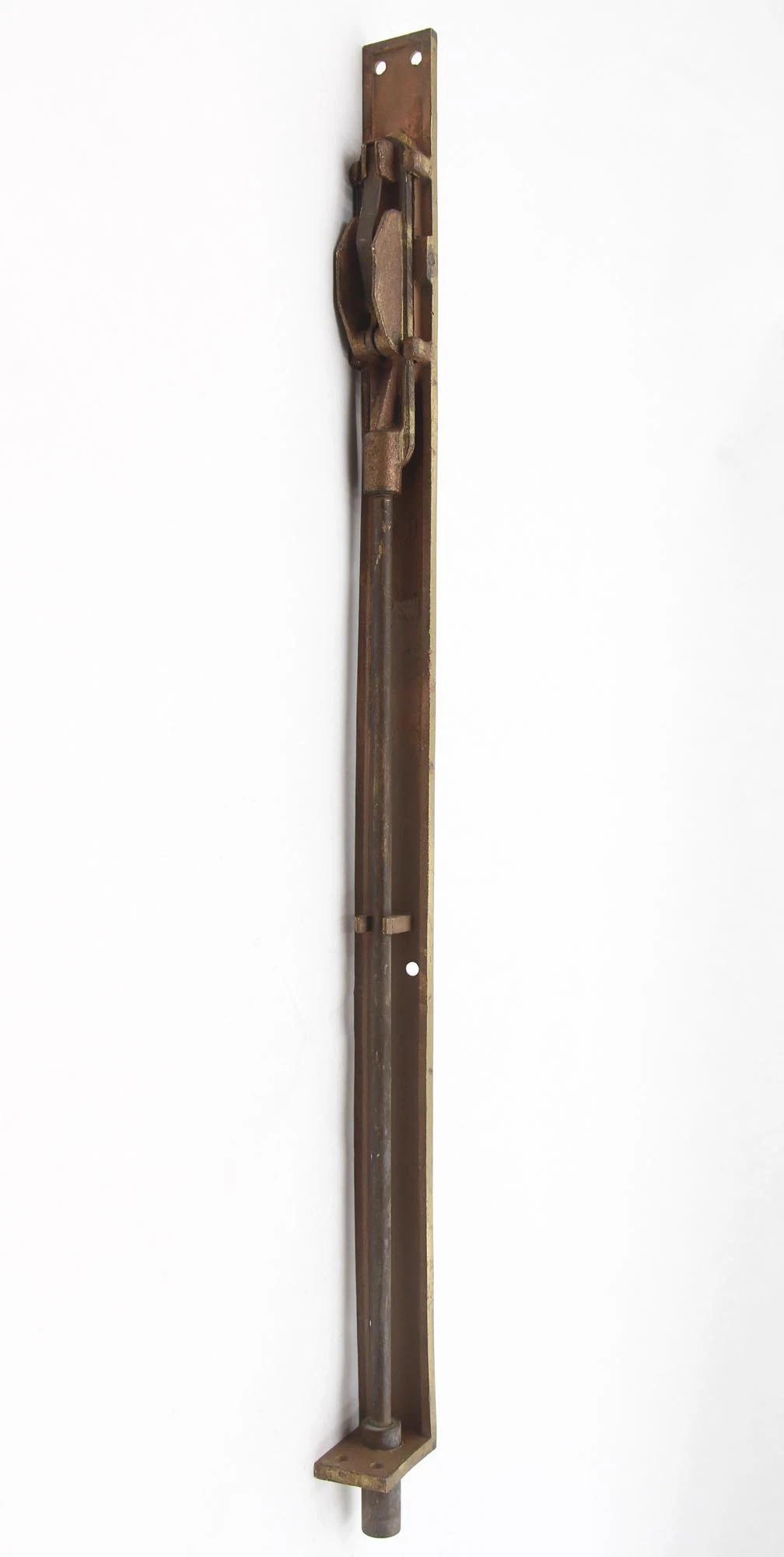 Old New Stock Brass 18.125 In. Flush Mount Floor Bolt 7 Old New Stock Brass 18.125 In. Flush Mount Floor Bolt - Image 5