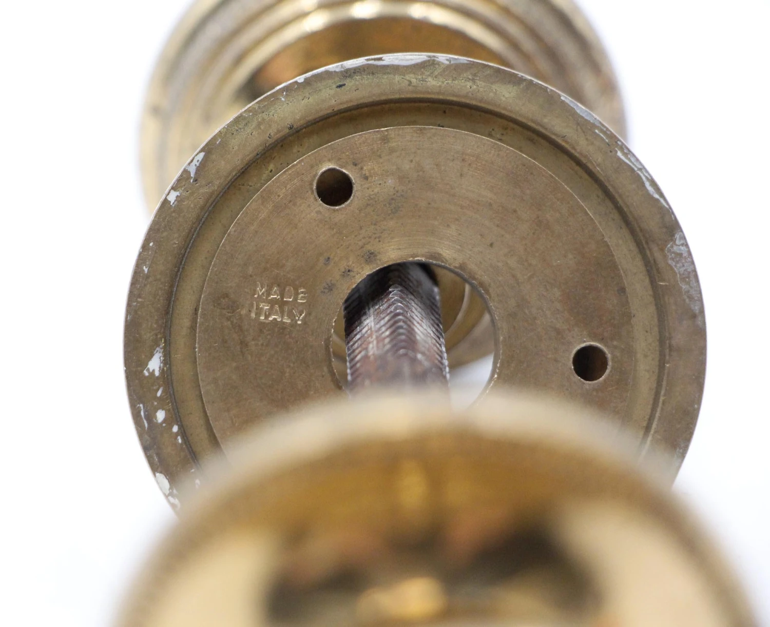 Vintage Beaded Polished Cast Brass Door Knob Set 9 Vintage Beaded Polished Cast Brass Door Knob Set - Image 7