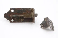 Antique 2.75 In. Recessed Steel Brass Button Cabinet Latch 9 Antique 2.75 In. Recessed Steel Brass Button Cabinet Latch -OGT Sale Store q287990 04