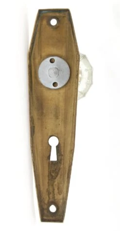 Vintage Fluted Glass Art Deco Brass Dummy Door Knob Set 9 Vintage Fluted Glass Art Deco Brass Dummy Door Knob Set -OGT Sale Store q288009 04