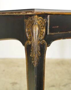 French Black & Gold Detailed Wood Writing Desk -OGT Sale Store q288020 07