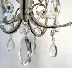 Antique French Crystal 3 Light Chandelier With Floret Details 23 Antique French Crystal 3 Light Chandelier With Floret Details -OGT Sale Store q288102 08